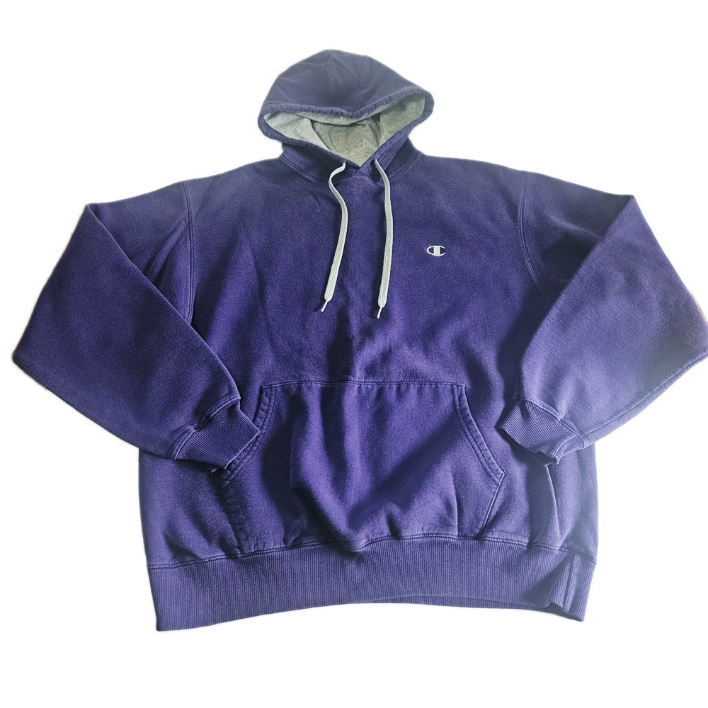Vintage Champion ECC Authentic Sweatshirt Hoodie Men's Size Large In‎ Purple